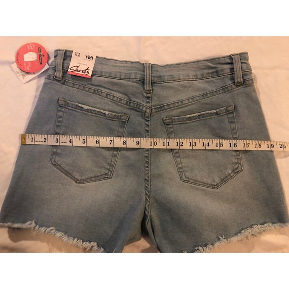 YMI Dream authentic Denim jeans Collection Distressed raw hem Shorts size 11/30 - Picture 7 of 9